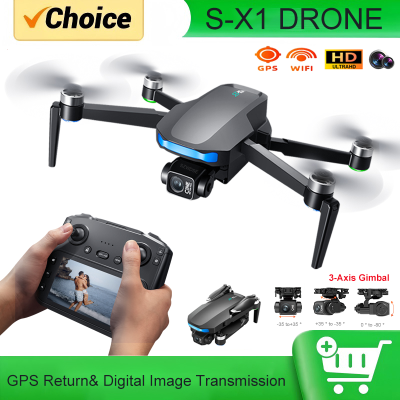 Drone Camera With Gimbal - S-X1 MAX GPS-drone met 3-assige stabilisator,